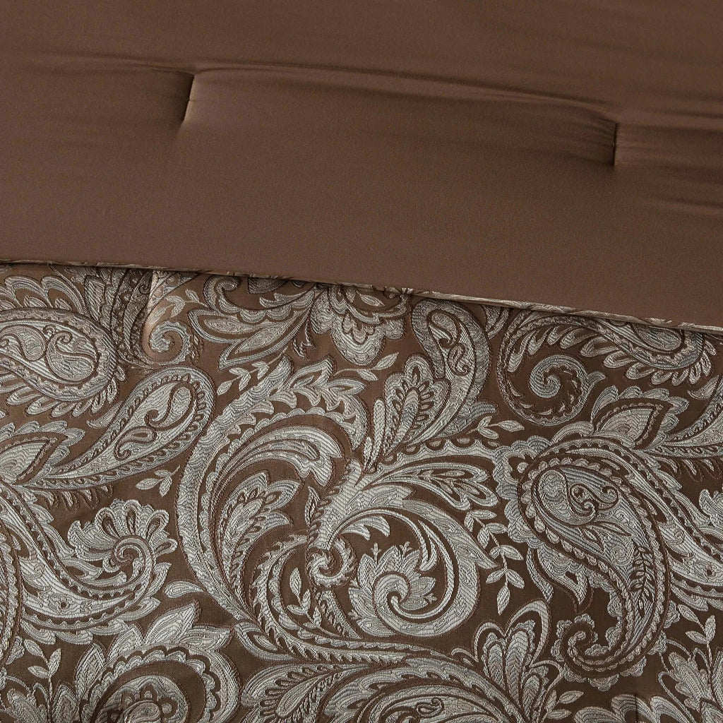 Blue and Brown Queen Comforter Set with Sheets Queen, 12 Piece