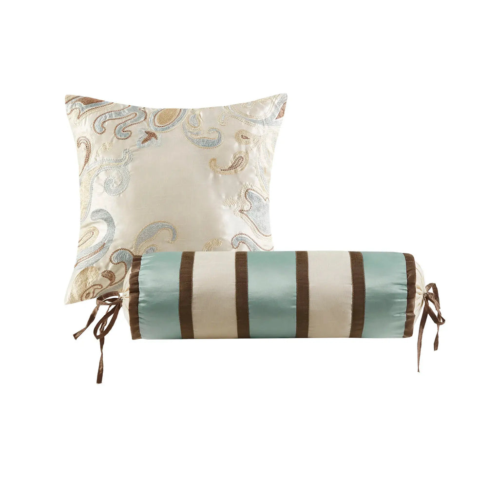 Blue and Brown Queen Comforter Set with Sheets Queen, 12 Piece