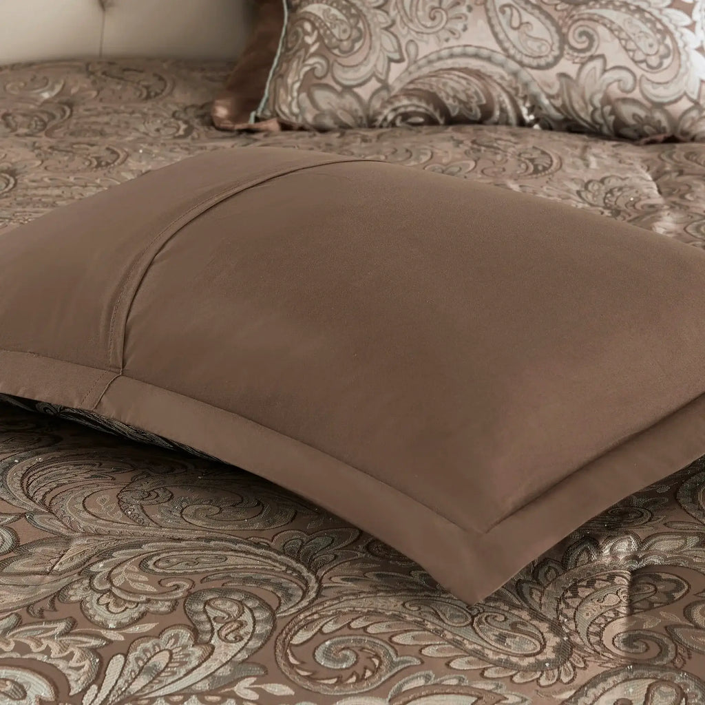 Blue and Brown Queen Comforter Set with Sheets Queen, 12 Piece